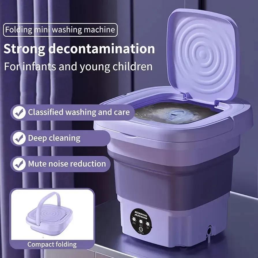Portable Collapsible Washing Machine Lavender 3cm ABS