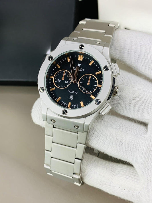 Luxury Stainless Steel Chronograph Wristwatch